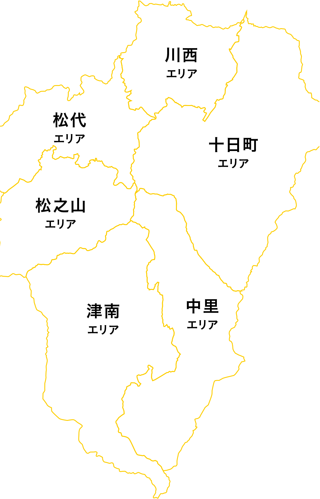 Main areas and representative art works + facilities of Echigo-Tsumari Art Field as seen from the map