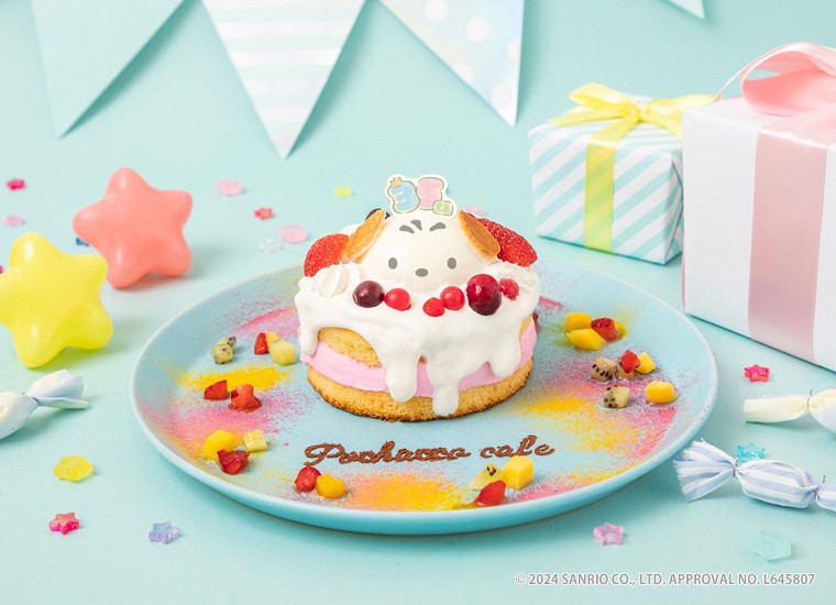 Pochacco cafe, Pochacco, Sanrio, bánh sinh nhật, bánh bông lan