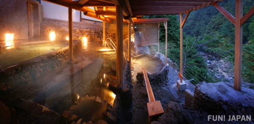 Ashinomaki Onsen Okawa-so Fukushima Onsen Ryokan Open-Air Bath