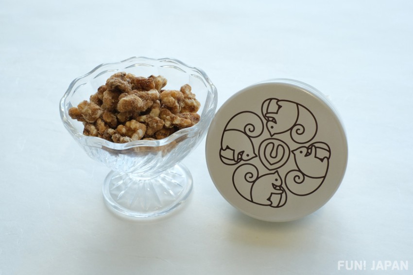 Kanazawa souvenir Walnut Snacks in Squirrel Can by Ohno Soy Sauce 