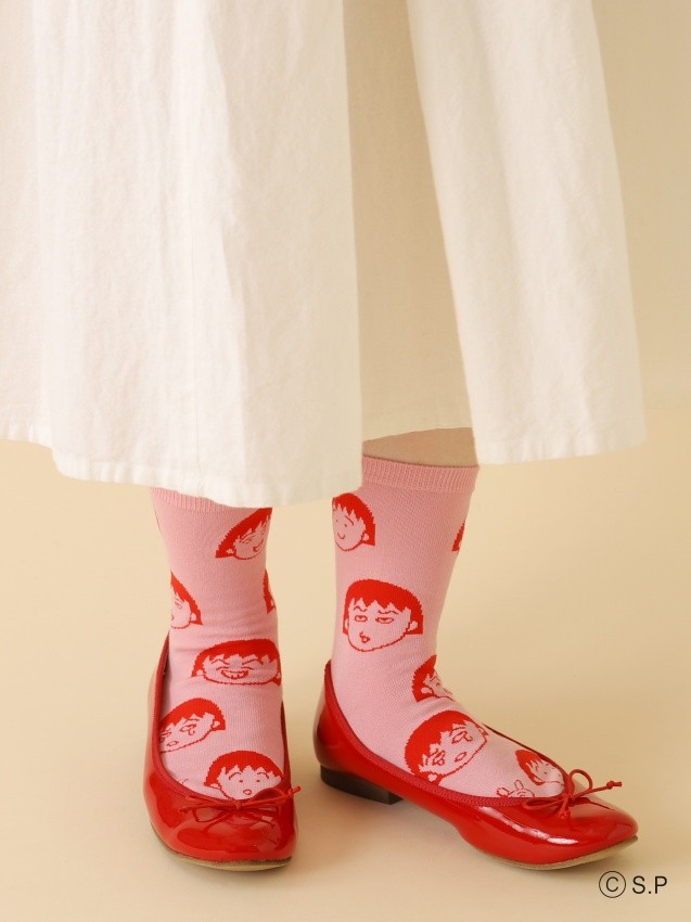 Chibi Maruko-chan Socks Face Pattern