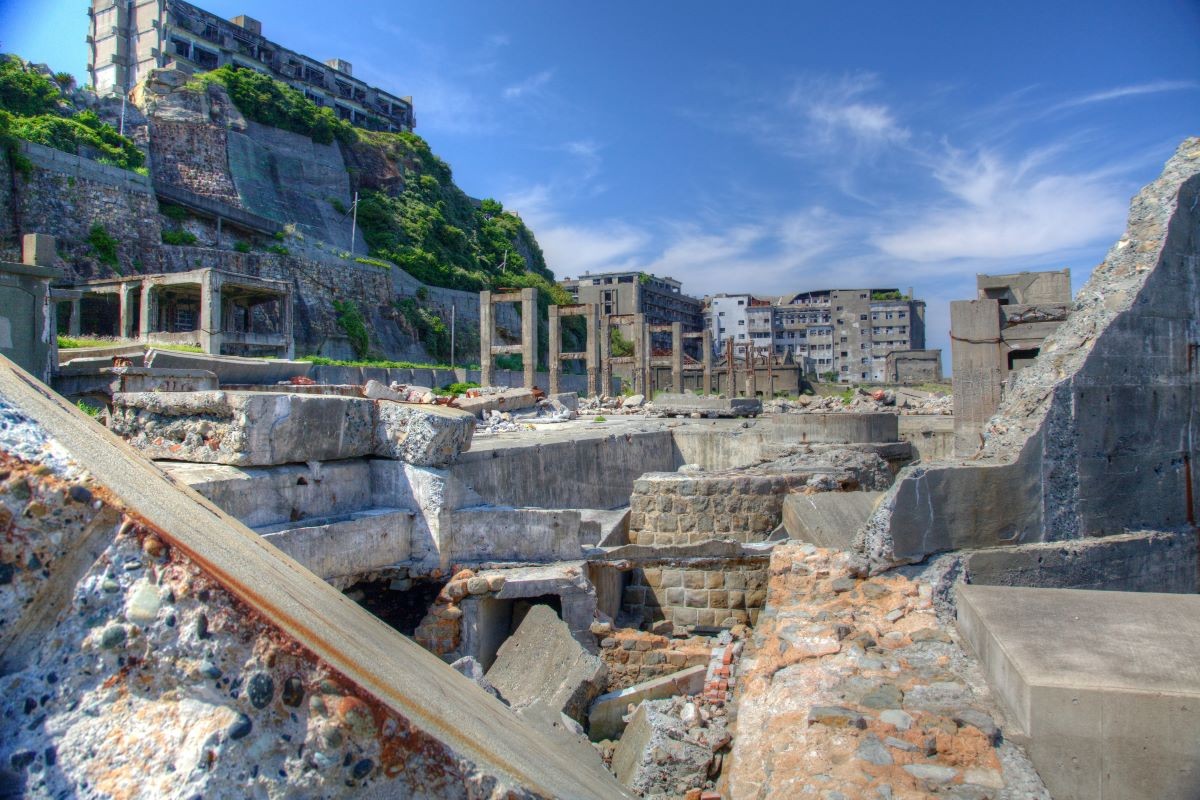 長崎 軍艦島 島內景色