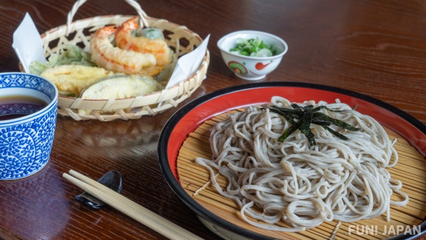 Soba and condiments