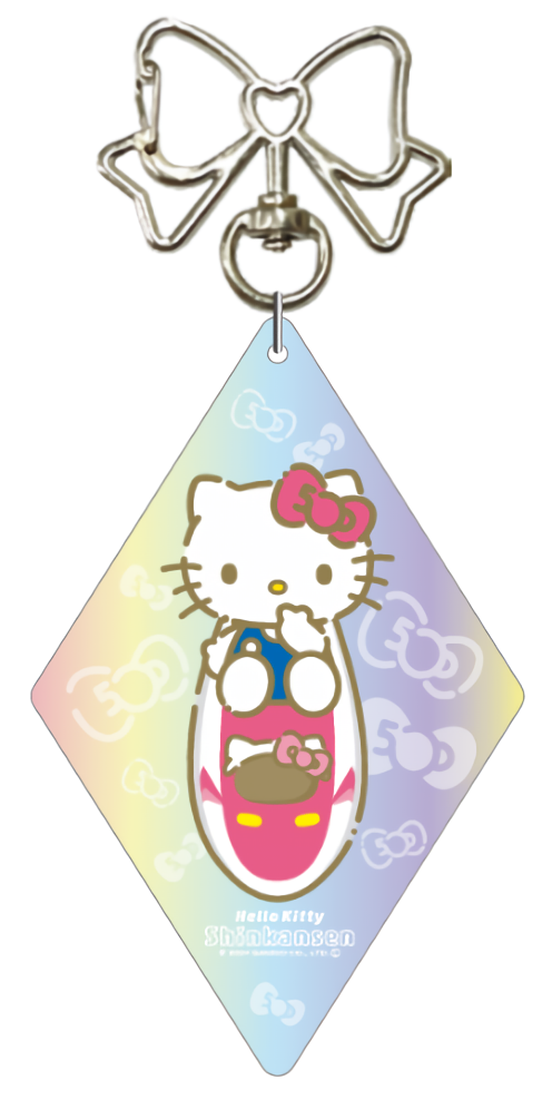 Gantungan kunci akrilik aurora untuk peringatan 50 tahun Hello Kitty Shinkansen Sanrio